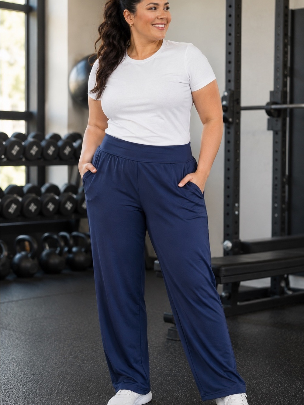 ODODOS Navy Blue High Rise Athletic Leggings Pants Women’s 2XL - Picture 8 of 8